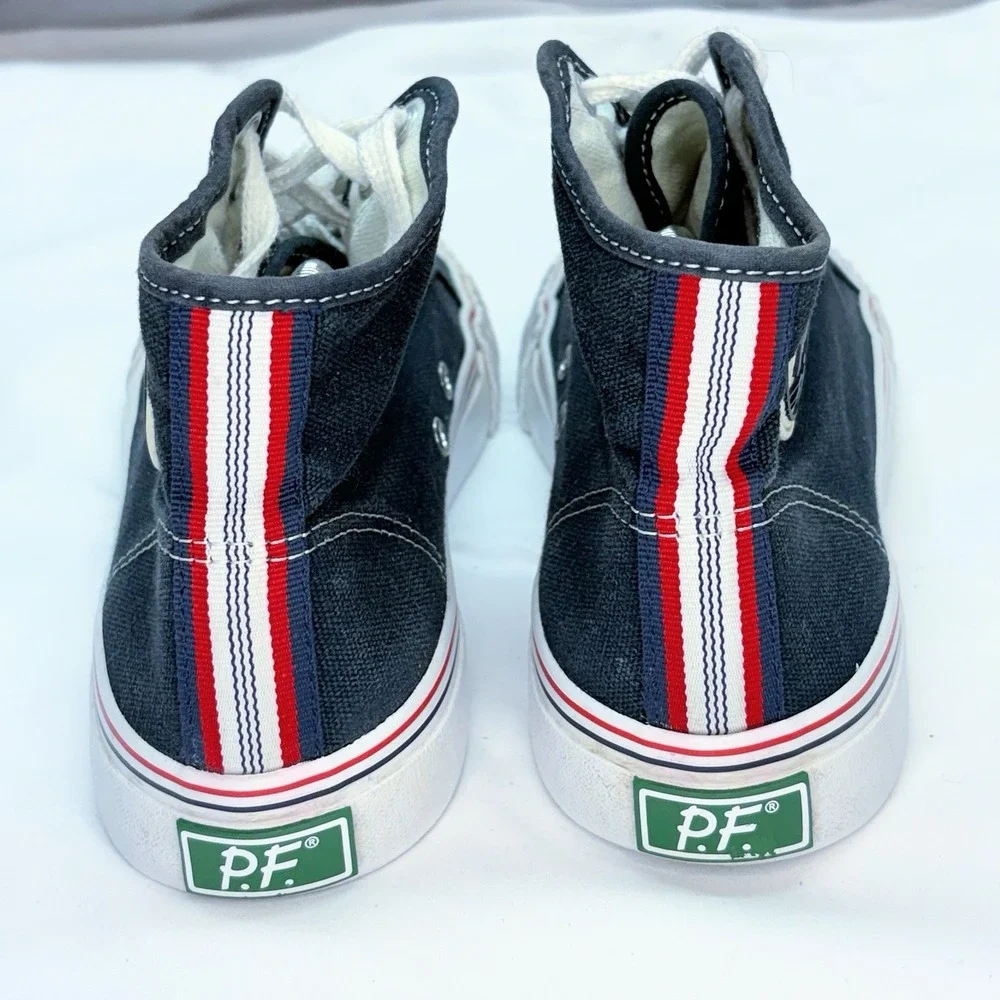 PF Flyers Center Hi Navy White Canvas High Top Sneakers Mens 6 Womens 7.5 Shoes